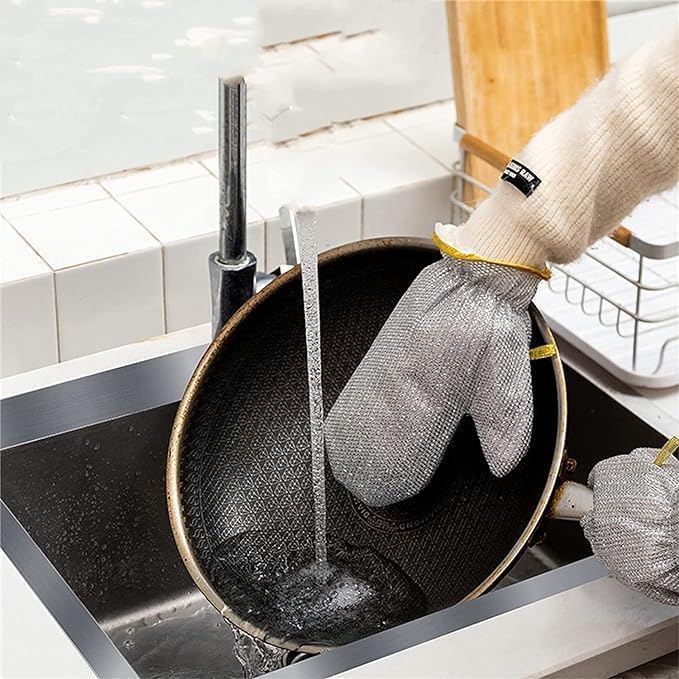 Reusable Steelwire Dishwashing Gloves (Pack of 2)