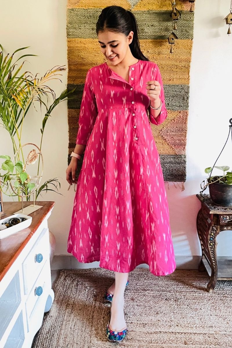 BOUGAINVILLEA IKAT ANGRAKHA DRESS - Image 2